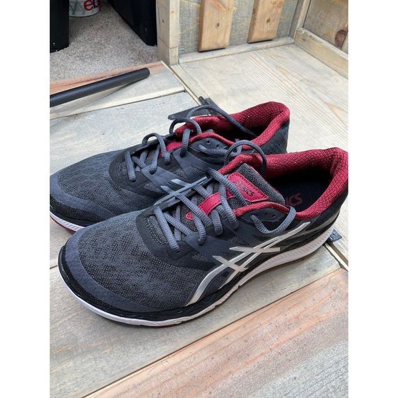 ASICS Mens T538N Black Red Running Shoes Sneakers Size 8 EU41.5 - Picture 8 of 8